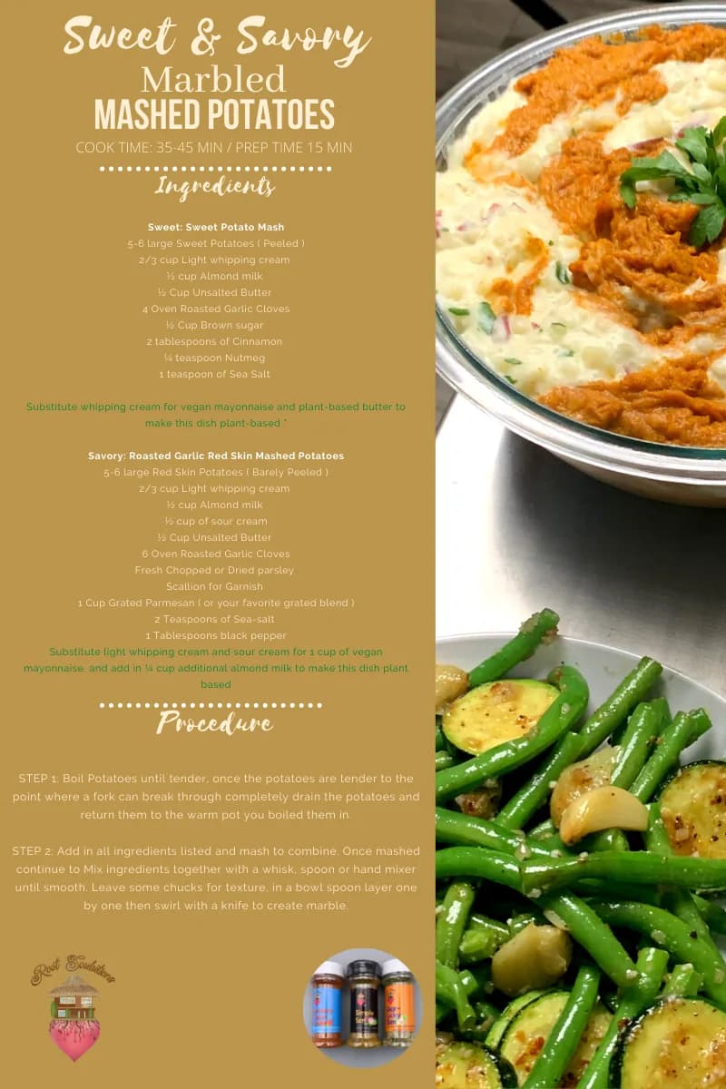 Sweet & Savory Marbled Mashed Potatoes